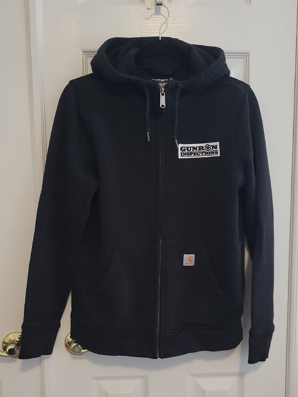 Carhartt black Zip-Up Hooded Sweater with Patch Logo